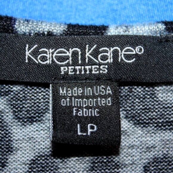 Karen Kane Petites Leopard Print Top Black/Gray LP - Picture 5 of 5